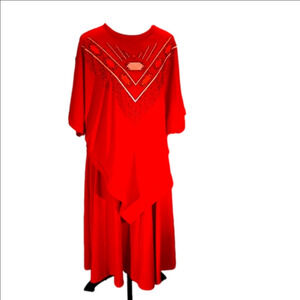 RARE FIND! Vintage 80s Moon Craft Southwest Ethnic Skirt & Beaded Top One Size